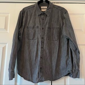 Madewell Gray Denim Cotton Button Down Shirt